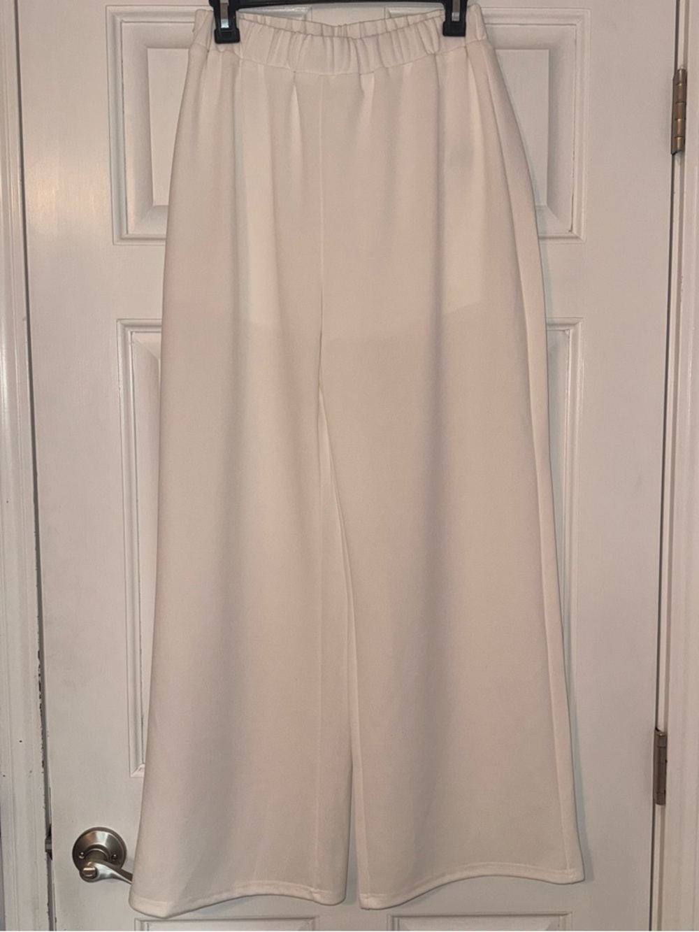 SHEIN Cream Wide-Leg Pull-On Pants